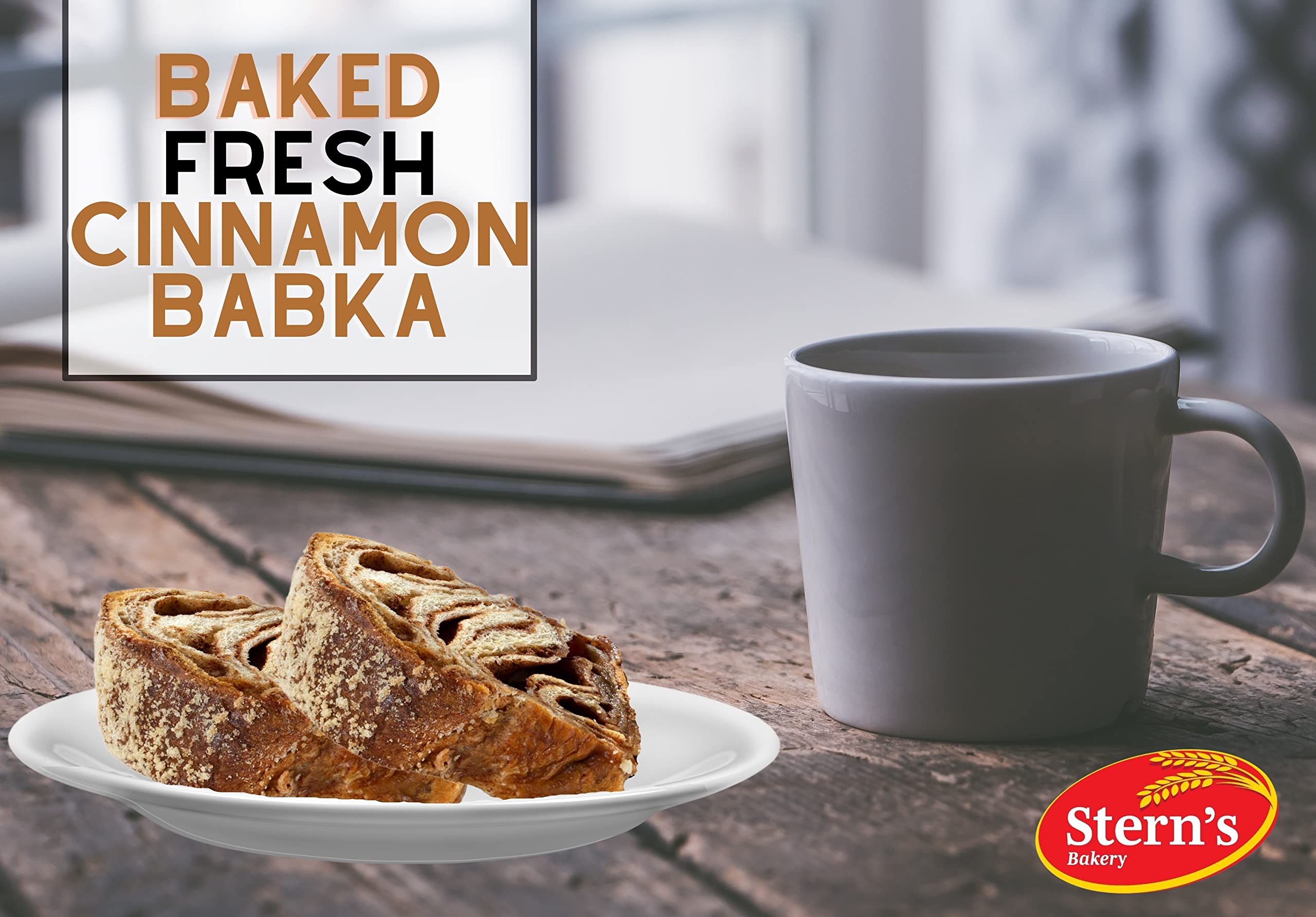 Cinnamon Bread | Babka Cinnamon Cake | Traditional Babka Bread | Kosher &amp; Nut Free | Baked Fresh Daily | 16 oz, Stern’s Bakery