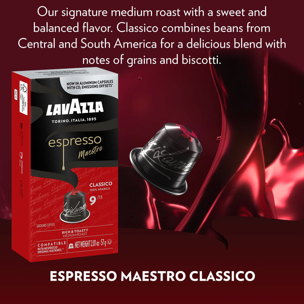Lavazza Variety Pack Aluminum Espresso Capsules Compatible with Nespresso Original Machines Variety Pack (Pack of 60) ,Value Pack, 10 Count (Pack of 6).