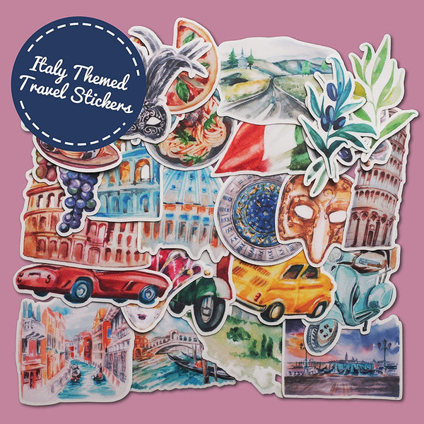 Italy Travel Stickers (28 Pack).
