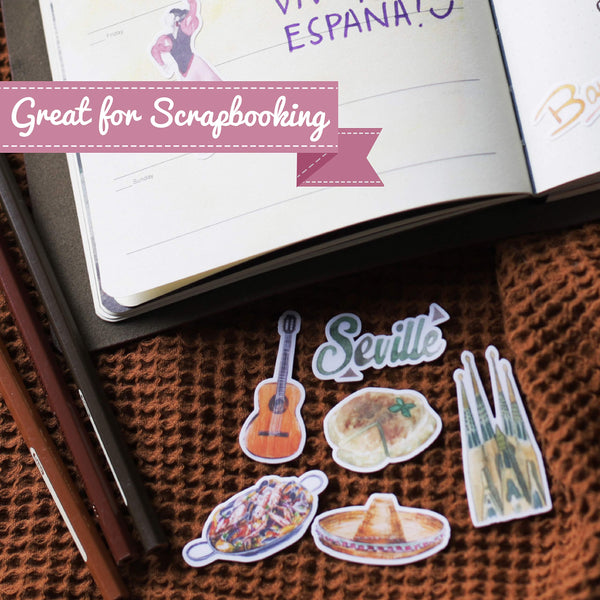 Spain Travel Stickers (36 Pack).