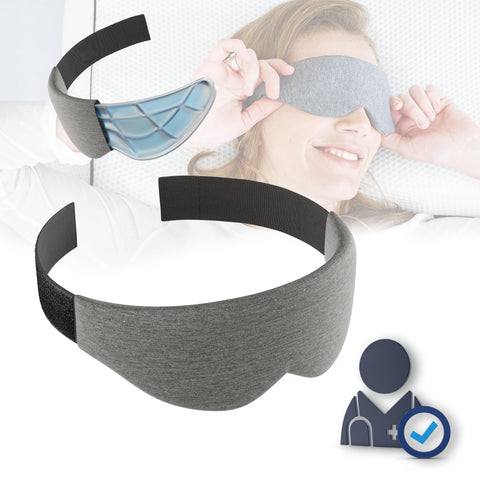 Technogel Travel Eye Mask - Cooling Core, Soft Jersey Fabric, Lightweight Gel Pad for Beauty Sleep, Blocks Light, Skin-Friendly and Hair-Friendly Design.