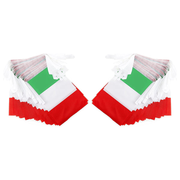 Italy Italian Flag Banner String,Small Mini Italy Pennant flags,For Grand Opening,Olympics,National Sports Events,Party Festival Decorations(50 Feet 38 Flags).