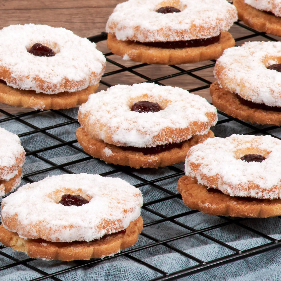 Linzer Tart Cookies | 10 Individually Wrapped Shortbread Cookies | Fresh &amp; Delicious Italian Cookies | Linzer Tortes | Jelly Filled Cookies | Gourmet Cookies | 9 oz Stern’s Bakery