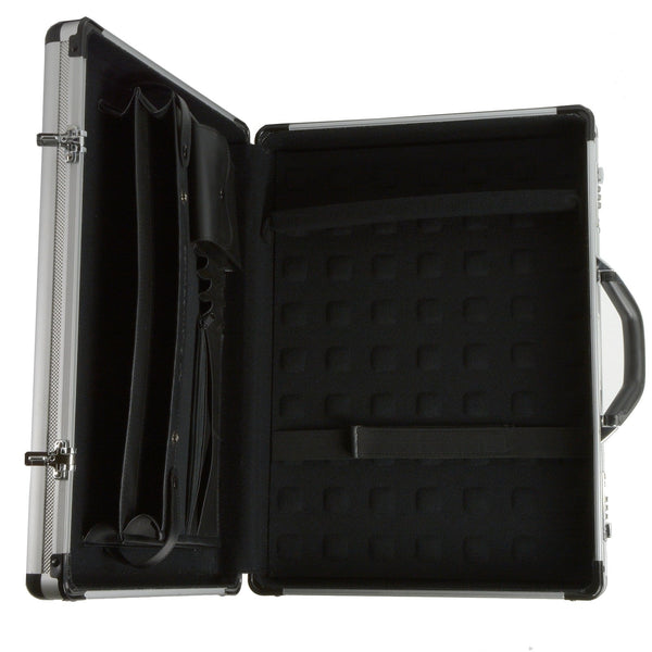 Alpine Swiss Aluminum Attache Case Padded Laptop Briefcase Combo Lock Hard Sided.