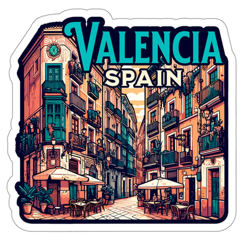 Valencia Sticker Spain Outdoors Vintage Decal Vinyl Small Waterproof 4".