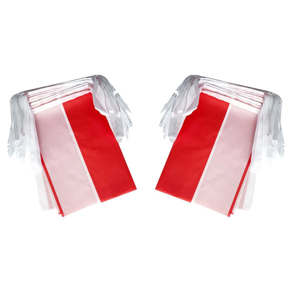 Poland Poles Flag Banner String,Small Mini Poland Pennant flags,For Grand Opening,Olympics,National Sports Events,Party Festival Decorations(50 Feet 38 Flags).