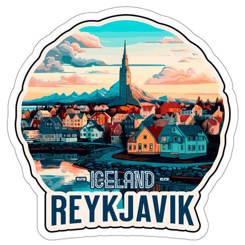 Reykjavik Sticker Iceland Weatherproof Souvenir Decal Vinyl Small Waterproof 4".