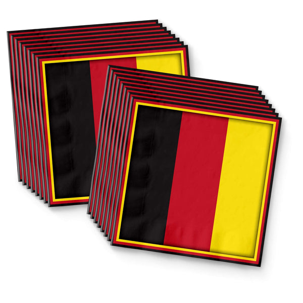 Germany German Flag Birthday Party Supplies Set Plates Napkins Cups Tableware Kit for 16.