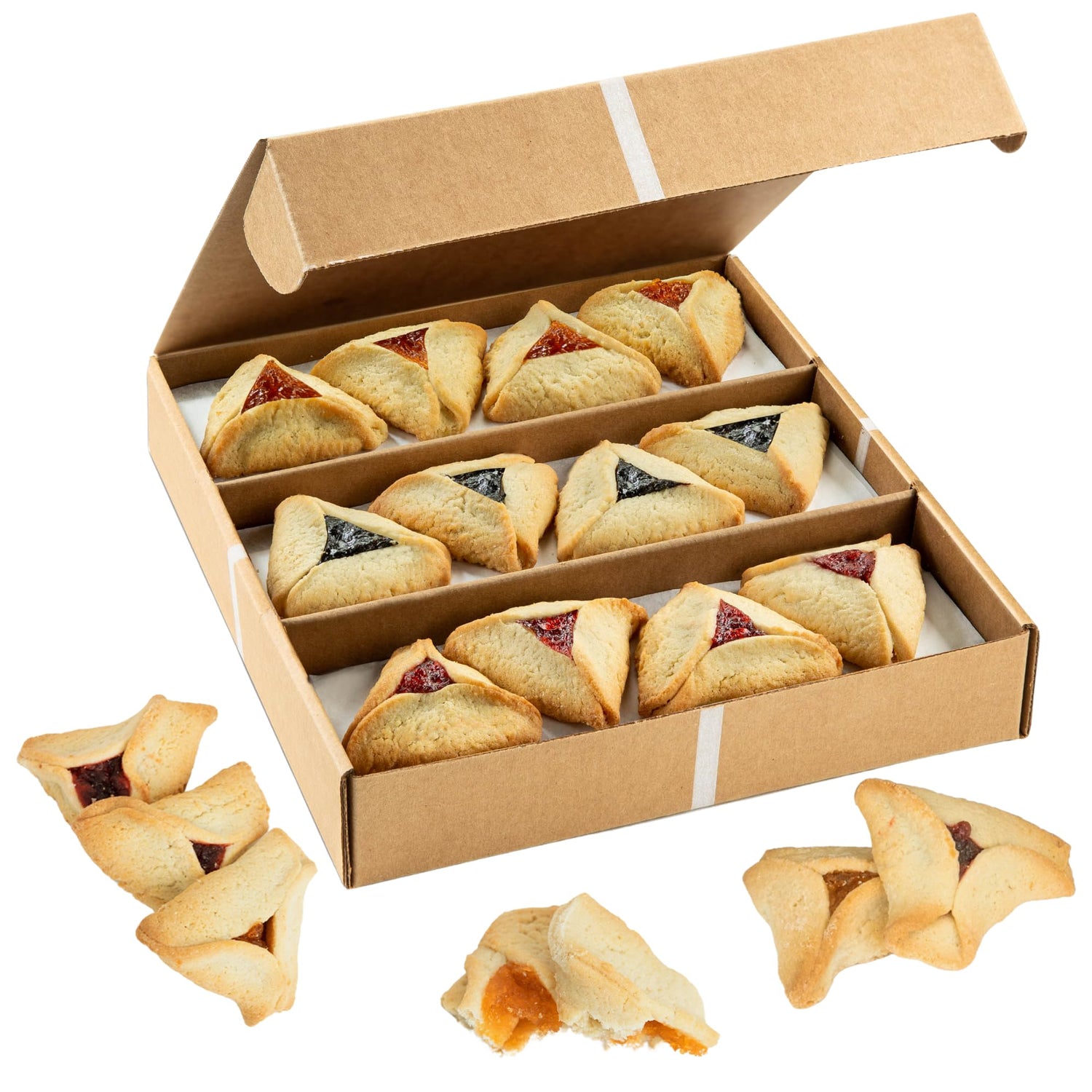 Shortbread Cookies | Hamentaschen Cookies Individually Wrapped [12 Count] Apricot, Prune, Raspberry | Purim Gift Basket | Mishloach Manot for Mom, Dad &amp; Friends | Kosher &amp; Nut Free-Stern’s Bakery