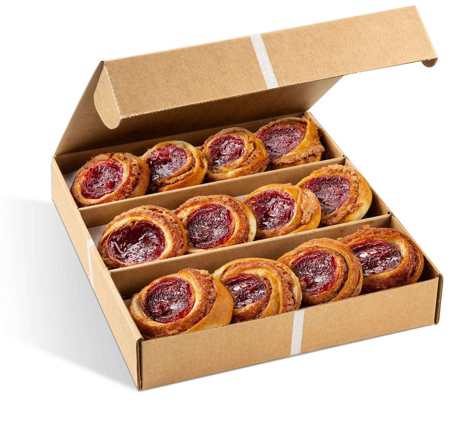 Cherry Fruit Danish Gift Basket | Christmas Corporate Food Gift |12 MINI Cherry Filled Cinnamon Buns | Individually Wrapped Cookies | Halloween, Thanksgiving, Valentine, Tu Bshvat-Stern’s Bakery