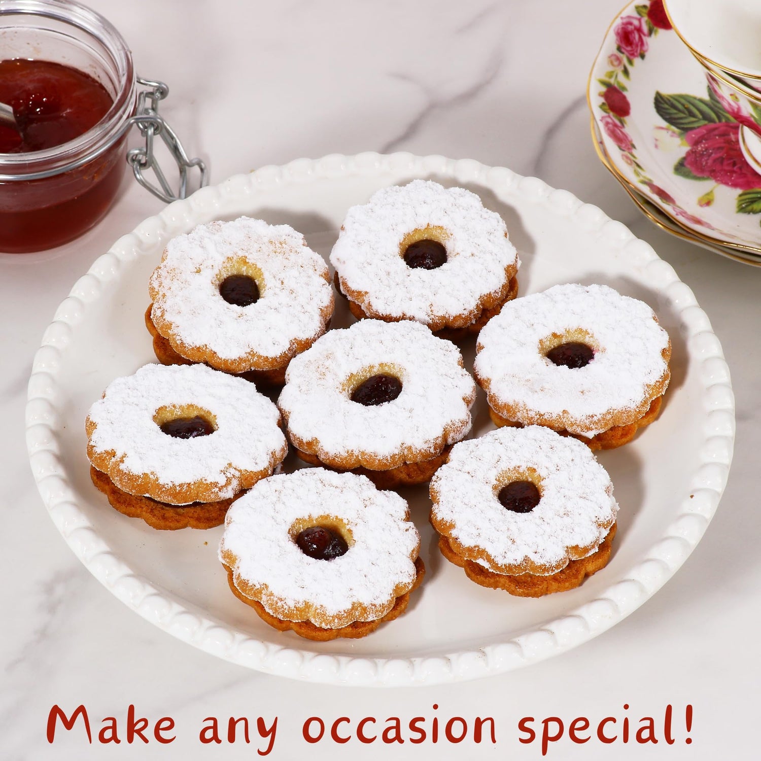 Linzer Tart Cookies | 10 Individually Wrapped Shortbread Cookies | Fresh &amp; Delicious Italian Cookies | Linzer Tortes | Jelly Filled Cookies | Gourmet Cookies | 9 oz Stern’s Bakery