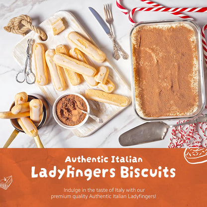 Authentic Italian Ladyfingers biscuits- Perfect for Tiramisu and Dessert Creations -14 OZ pack of 2- Made in Italy