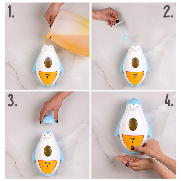 Penguin Soap Dispenser Blue.