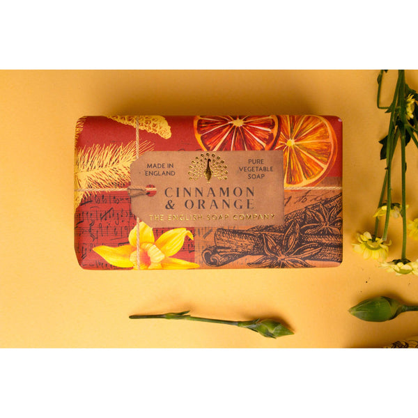 The English Soap Company, Cinnamon & Orange Soap Bar, Anniversary Collection, 200g