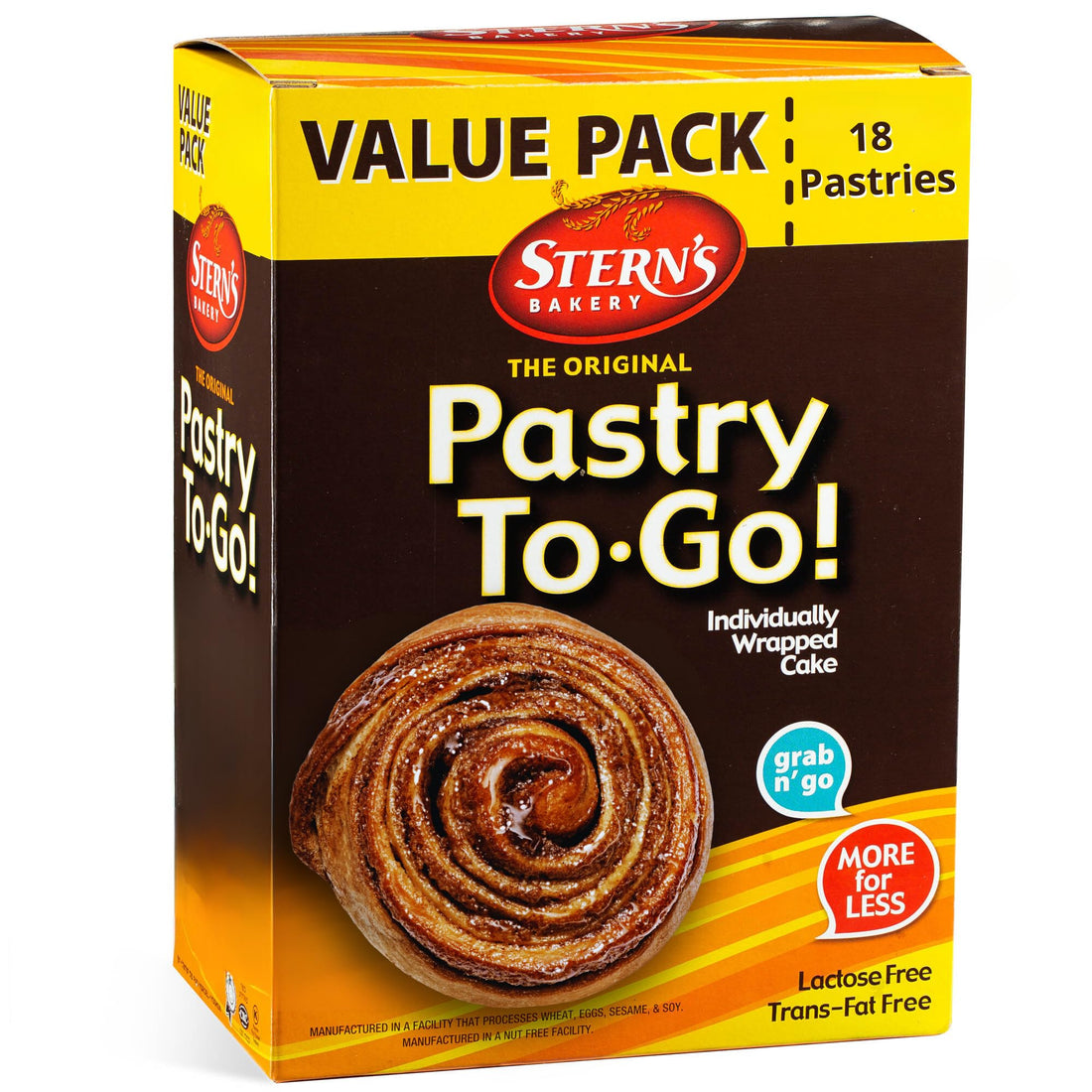 Cinnamon Buns Breakfast Pastry | 18 Pastries Individually Wrapped | Cinnamon Rolls Snack Cakes | Coffee Snacks | On the Go Snacks for Kids &amp; Adults | Holiday, Birthdays, Parties | Stern’s Bakery