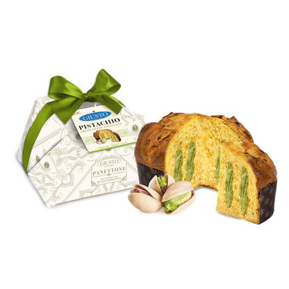 Giusto Sapore Authentic Italian Panettone Filled with Pistachio Cream - New and Imported from Italy, Family Owned - 28.21 oz