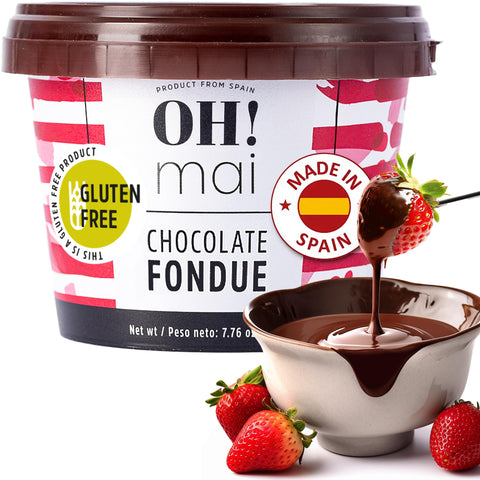 OH! Mai Chocolate Fondue, Dark chocolate chips and Candy Melt 7.05 oz Jar - Microwave Melting Cocoa Fondue Fountain for Fruits, Cookies, Candy, or Snacks, Made in Spain (Pack of 1)
