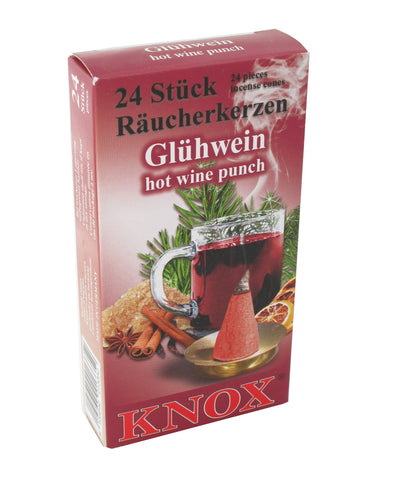 Knox Wine Punch Gluhwein Scent Incense Cones Made Germany for Christmas Smokers