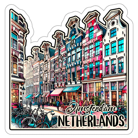 Amsterdam Sticker Netherlands Travel Adventure Decal Vinyl Small Waterproof 4".