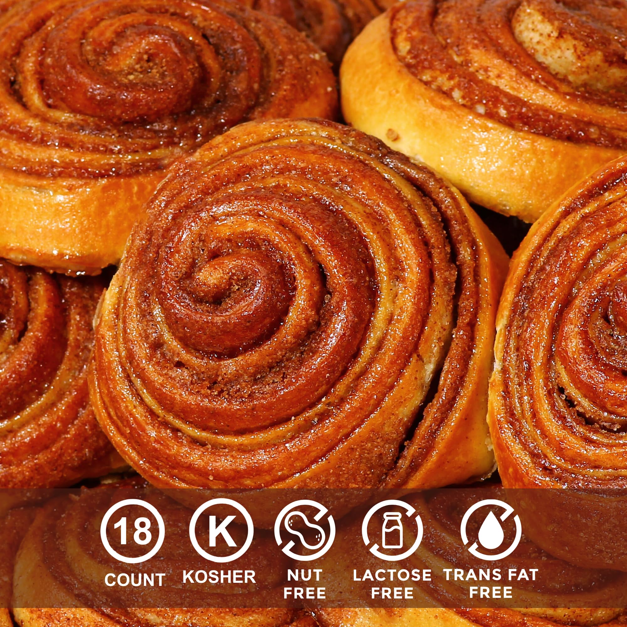 Cinnamon Buns Breakfast Pastry | 18 Pastries Individually Wrapped | Cinnamon Rolls Snack Cakes | Coffee Snacks | On the Go Snacks for Kids &amp; Adults | Holiday, Birthdays, Parties | Stern’s Bakery