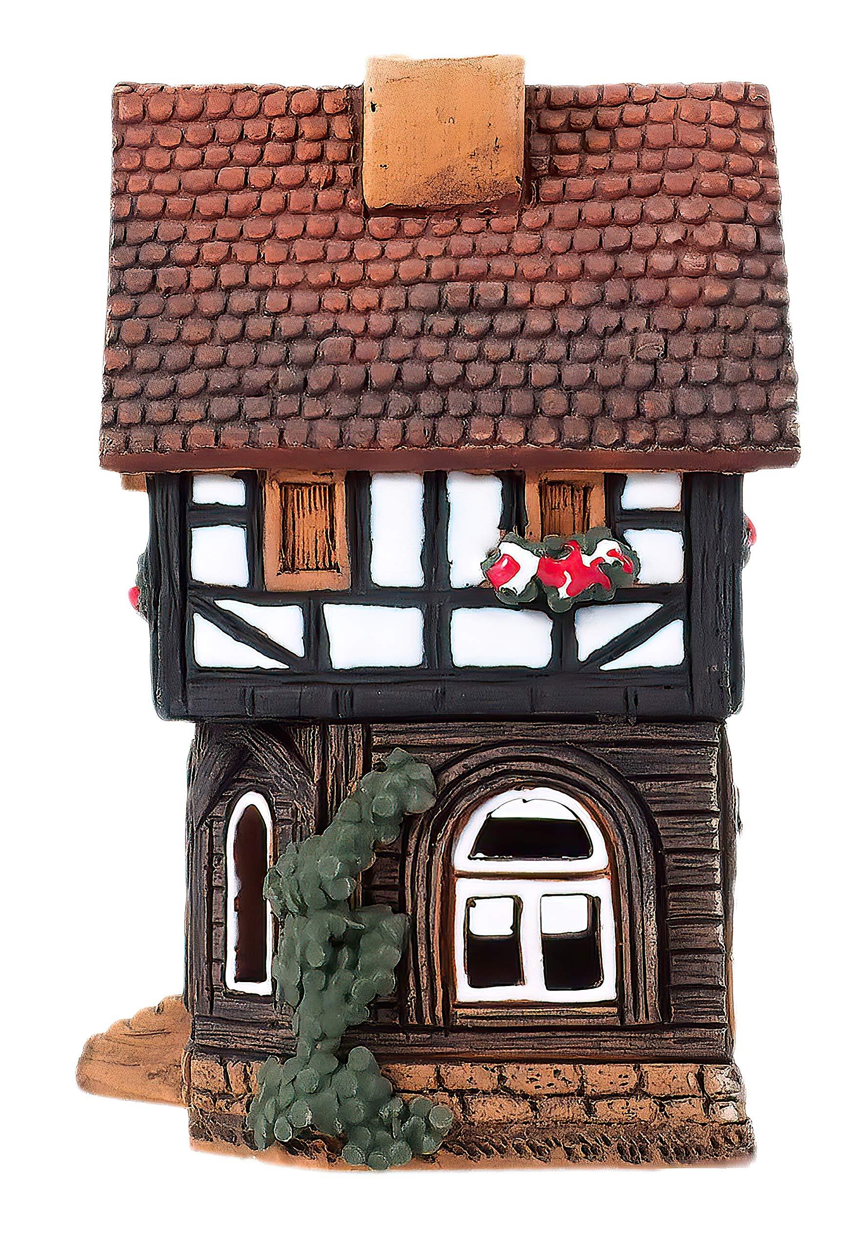 Midene Ceramic Houses Collection - Handmade Collectible Miniature of Historic House in Lauterbach Germany - Cone Incense Holder Room Decor - Ceramic Incense Burner S19-6