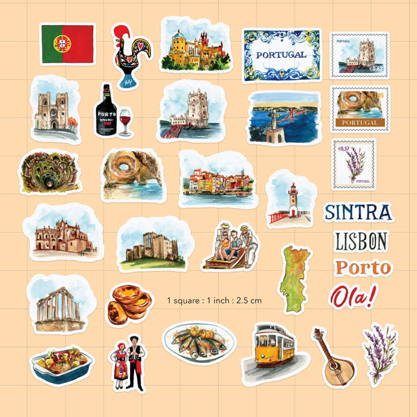 Portugal Travel Stickers (31pcs).