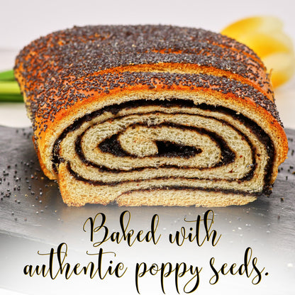 Poppy Seed Cake | Traditional Hungarian Food | Scrumptious &amp; Delicious | Yeast Cake with Poppy Seed Filling | 16 oz Per Poppyseed Cake (2 Pack)