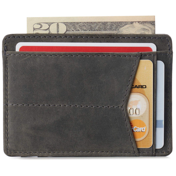 Alpine Swiss Oliver Mens RFID Blocking Minimalist Front Pocket Wallet Leather Comes in a Gift Box Gray.