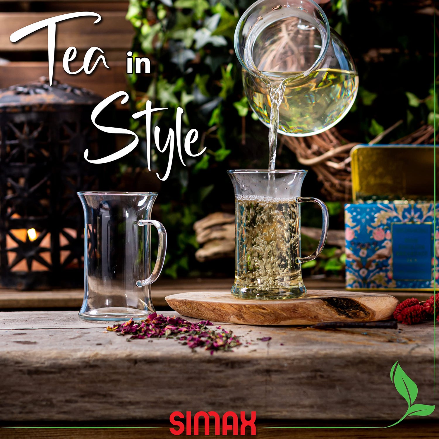 Simax Glassware 20 Oz. Glass Teapot | Short Spout, Microwave and Stovetop Safe, Heat, Cold, and Thermal Shock Resistant Borosilicate Glass, Makes a Stunning Presentation