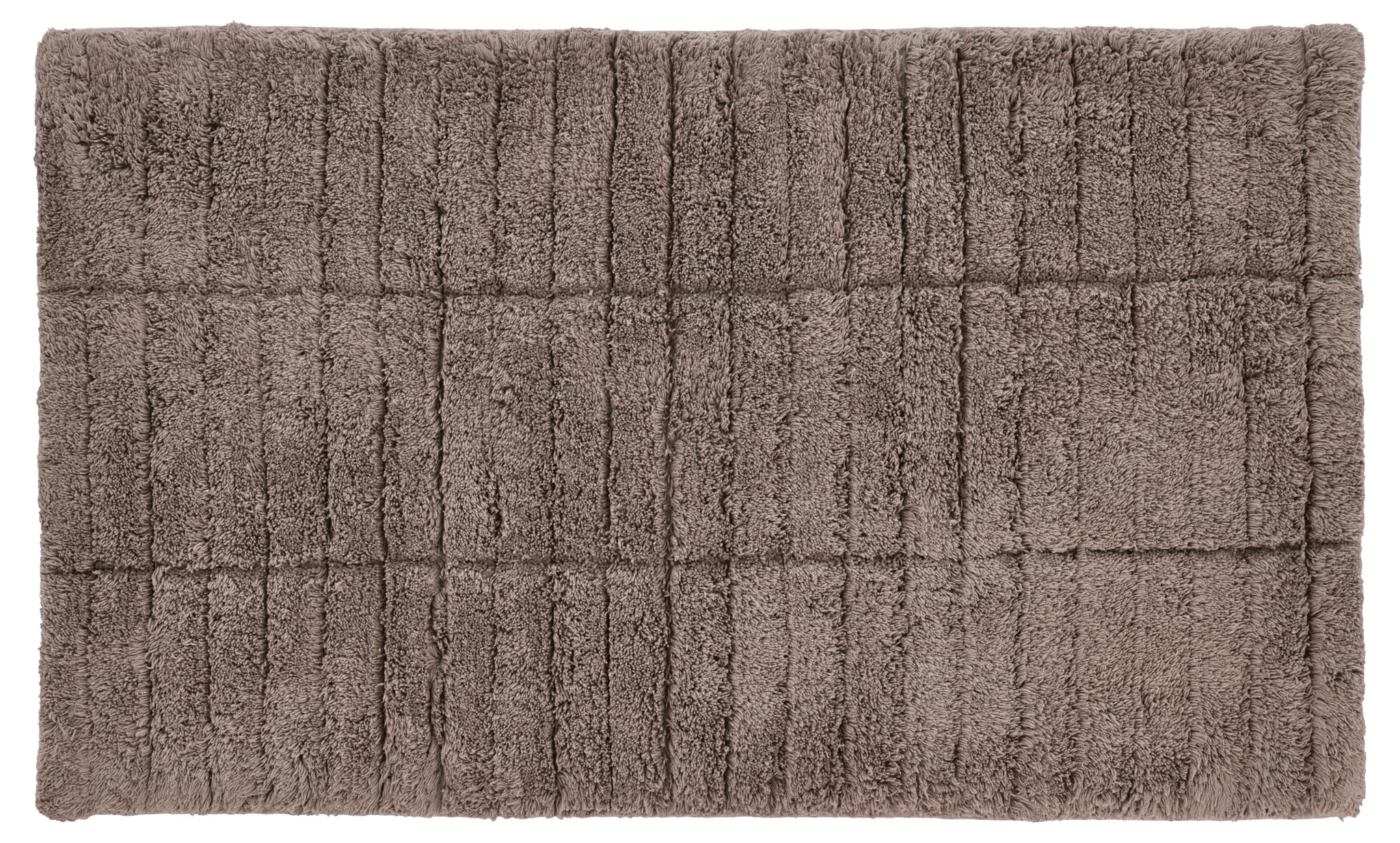 Zone Denmark Luxury Tiles Bath Mat - Stylish &amp; Functional Non Slip Shower Mat for Bathroom - 100% Cotton Craftsmanship Easy Clean Washable Elegance for Ultimate Comfort (Taupe (Brown)