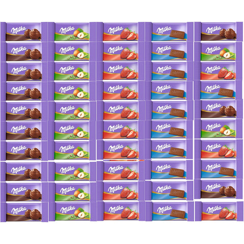 Milka Naps Assorted Chocolate Bars - Premium European Chocolate Variety Pack - 50 bars