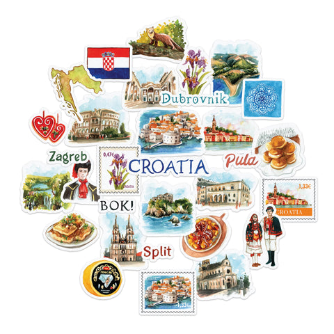 Croatia Travel Stickers (31 Pieces).