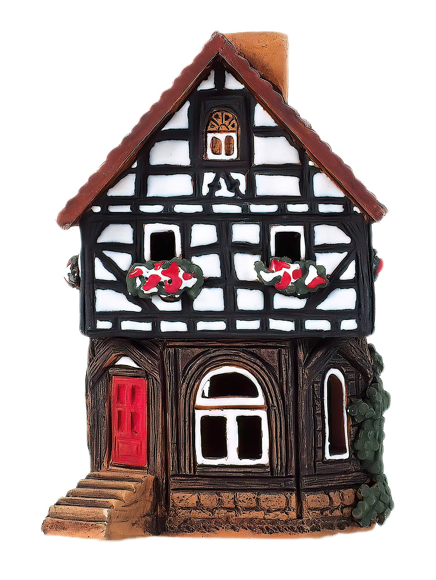 Midene Ceramic Houses Collection - Handmade Collectible Miniature of Historic House in Lauterbach Germany - Cone Incense Holder Room Decor - Ceramic Incense Burner S19-6