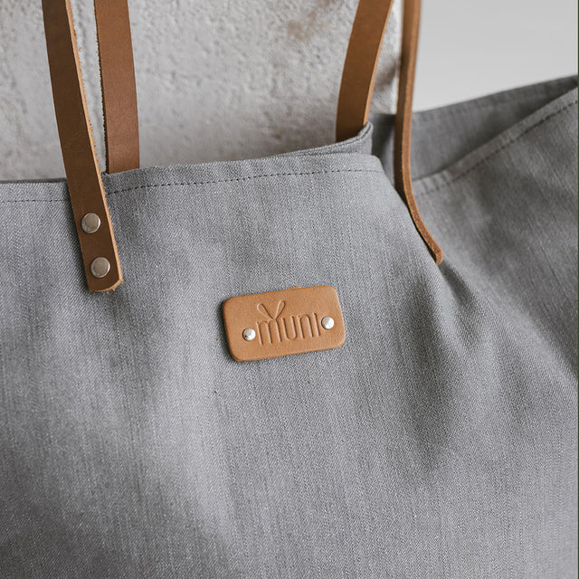 Grey Denim Tote Bag