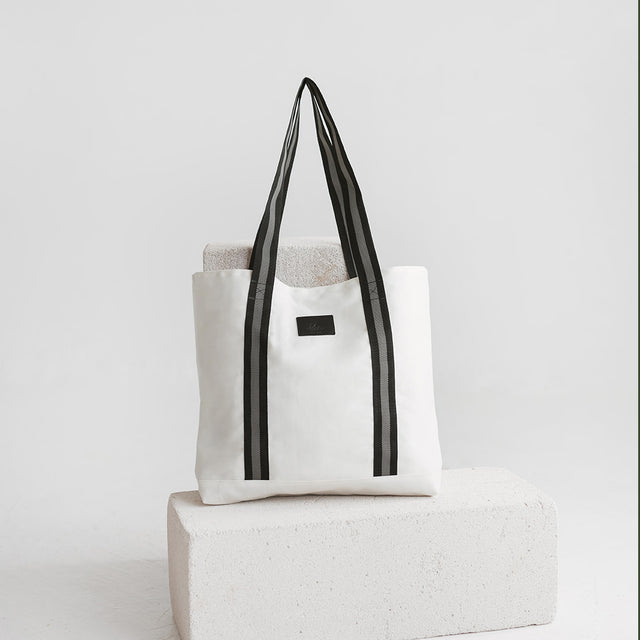 White Denim Tote Bag