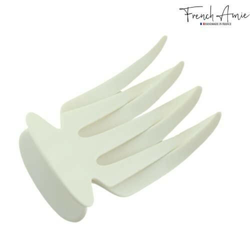 French Amie Paw 2 3/4" Cellulose Handmade French Hair Clips for Women Hair Side Clips Girls Hair Claw Clips Yoga Jaw Fashion Durable Styling Hair Accessories for Women Brill Beak Alligator Strong Hold No Slip Grip, Made in France (Solid Ivory) - The European Gift Store