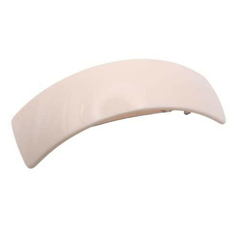 French Amie Bold Curve Large Ivory Cream Handmade Strong Grip Celluloid Automatic Hair Clip Barrette (Ivory Cream with Silver Clasp)