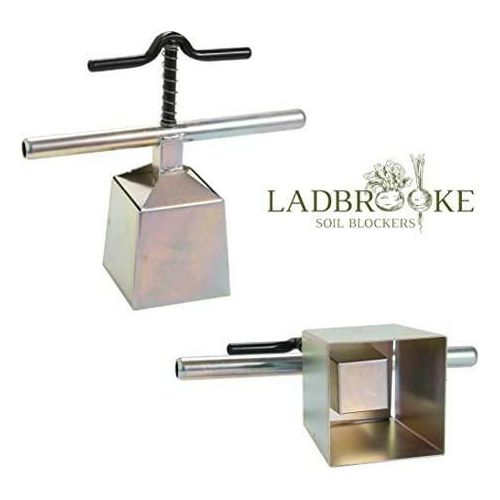 Ladbrooke Genuine Soil Block Maker - 6-Pc. Master Grower Nesting System Includes Maxi, Mini 4, Micro 20, Cubic Inserts, 1" Seed Dibbles, and Grow Tweezers, Made in England - The European Gift Store