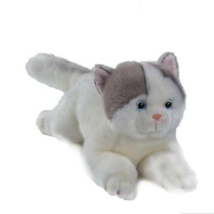 British Shorthair Blue Cat Stuffed Animal-Realistic & Lifelike Handmade Lying Cat Plush Toy