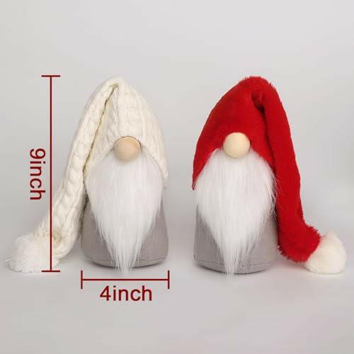 Christmas Gnomes Plush Decorations,2 Pcs Handmade Swedish Tomte Santa Scandinavian Figurine - The European Gift Store