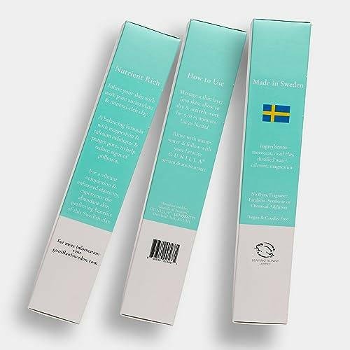 GUNILLA Skin Perfecting Clay Mask. Vegan. No Additives. 3-in-1 Deep Pore Cleansing Facial Mask, Refining, Detox & Spot Treatment | All-Natural. Pro-Grade. 35 Clay Masks 2.5 fl oz. Made in Sweden. - The European Gift Store