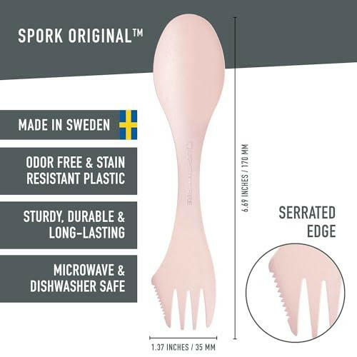 Light My Fire Spork Original — 3-in-1 Camping Spoon Fork Knife Combo — Reusable Travel & Camping Utensils — Lunch Spork — Outdoor Backpacking Hiking Picnic Utensil BPA Free — 2-Pack Green/Pink - The European Gift Store