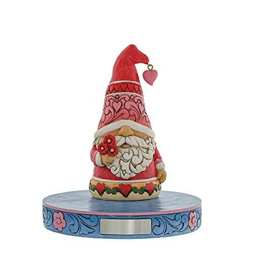 Enesco Jim Shore Heartwood Creek Love and Hearts Gnome Holding Flowers Figurine, 5 Inch, Multicolor - The European Gift Store