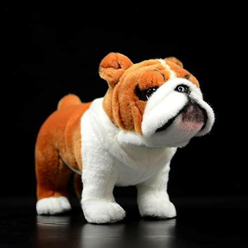 Tiny Heart Simulation British Bulldog Puppy Soft Stuffed Plush Toy 10" Long…