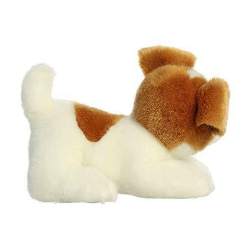 Aurora® Adorable Miyoni® Jack Russell Pup Stuffed Animal - Lifelike Detail - Cherished Companionship - White 9 Inches - The European Gift Store