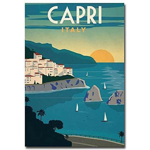 Capri Italy Travel Vintage Art Refrigerator Magnet Size 2.5" x 3.5" - The European Gift Store