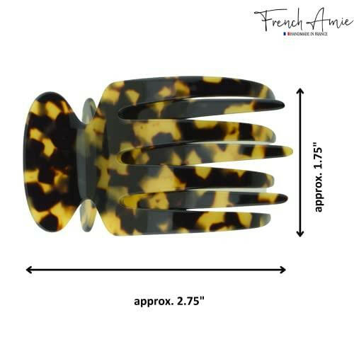 French Amie Paw 2 3/4" Cellulose Handmade French Hair Clips for Women Hair Side Clips Girls Hair Claw Clips Yoga Jaw Fashion Durable Styling Hair Accessories for Women Brill Beak Alligator Strong Hold No Slip Grip, Made in France (Tokyo)
