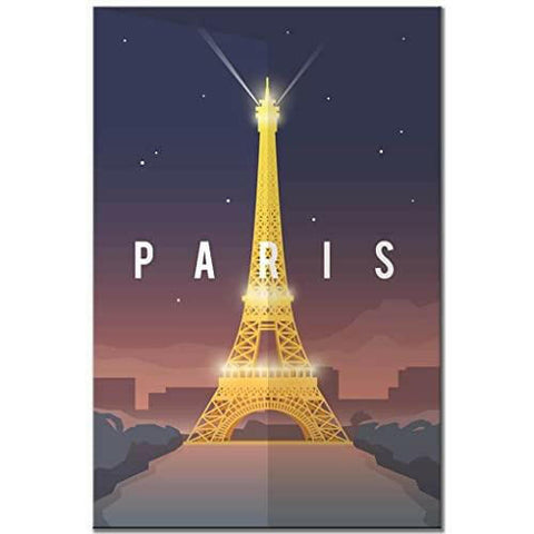 Paris Fridge Magnet France Vintage Poster Night Eiffel Tower Travel Souvenir - The European Gift Store