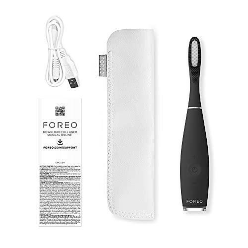 FOREO Issa Black, Rechargeable Electric Ultra-Hygienic Sonic Toothbrush with Silicone & PBT Polymer Bristles - The European Gift Store