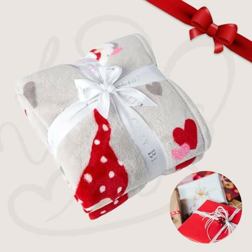 Gnome Love Heart Blanket Gift Ultra Soft Milkyplush™ Throw Blanket Valentines(Gnome Love, 50" x 60") - The European Gift Store
